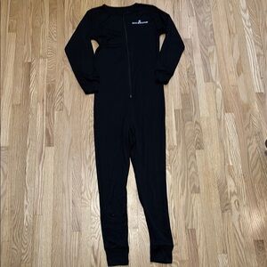 Sherwood Junior One Piece Base Layer with Zipper Black Youth Medium